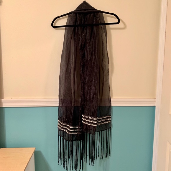 Black Beaded Evening Wrap - Picture 1 of 3